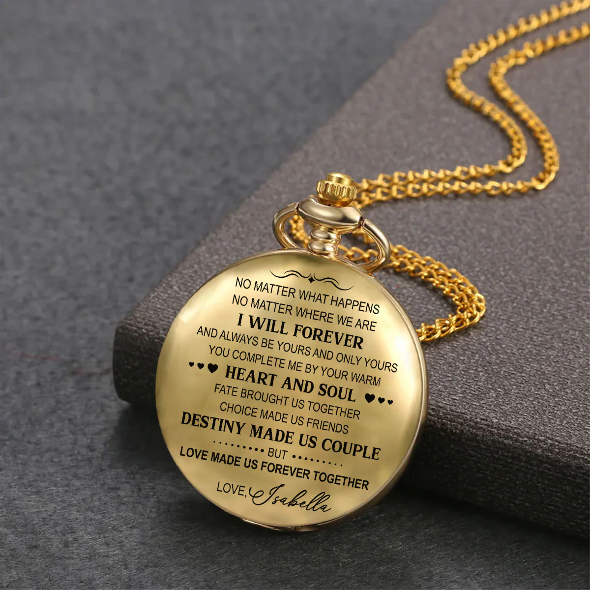 Love Forever - Personalized Custom Print Pocket Watch - Image 4