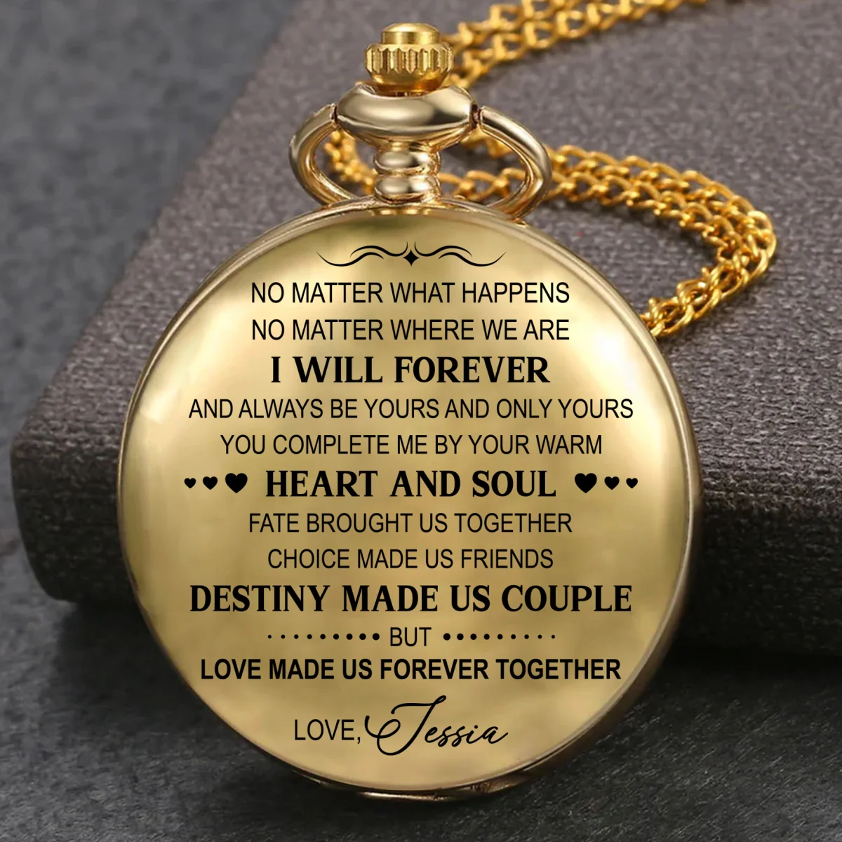 Love Forever - Personalized Custom Print Pocket Watch - Image 8
