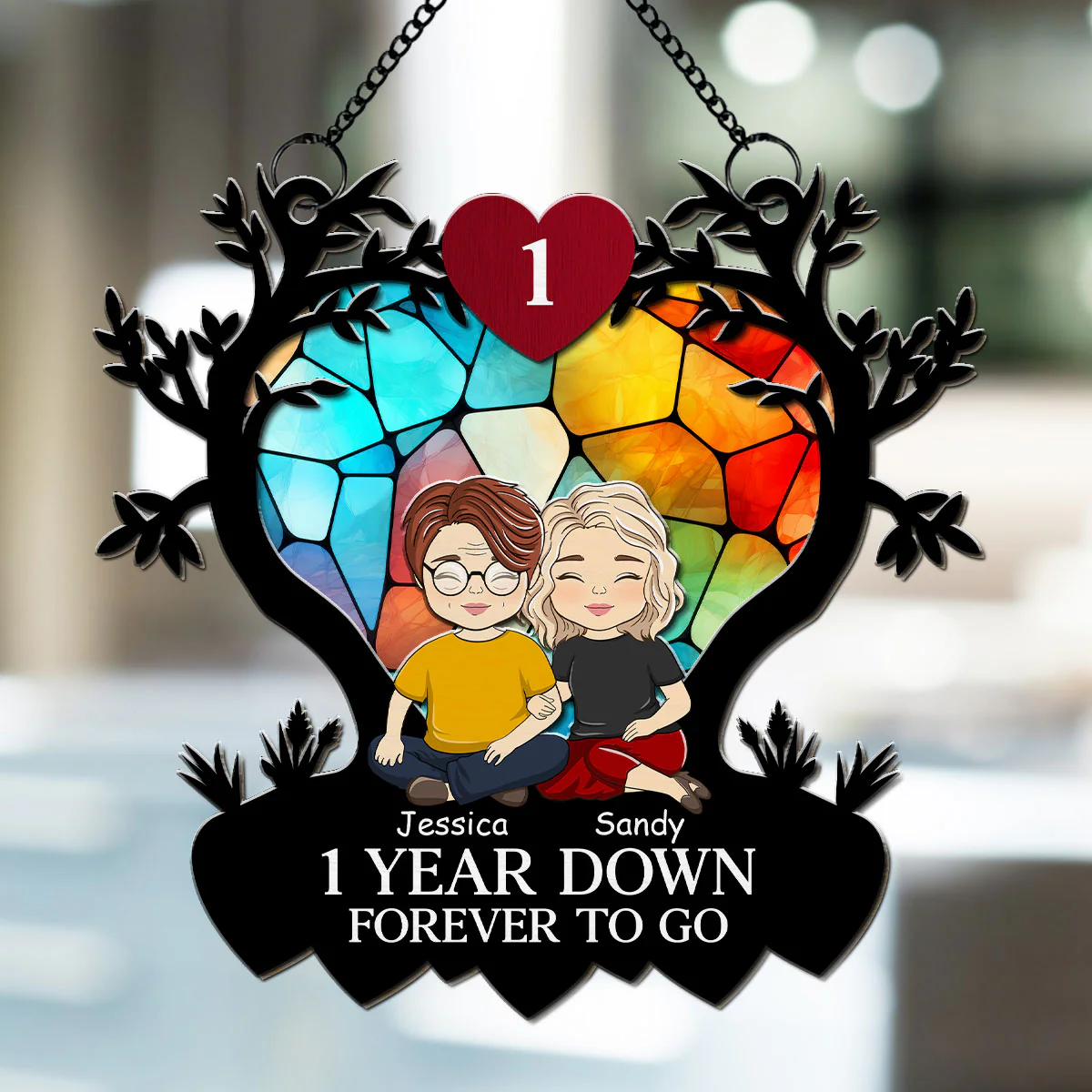 Love Forever - Personalized Custom Suncatcher - Image 2