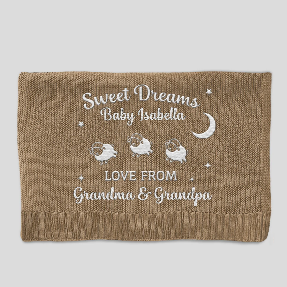 Love From Grandma - Personalized Custom Embroidered Knitted Baby Blanket - Image 7