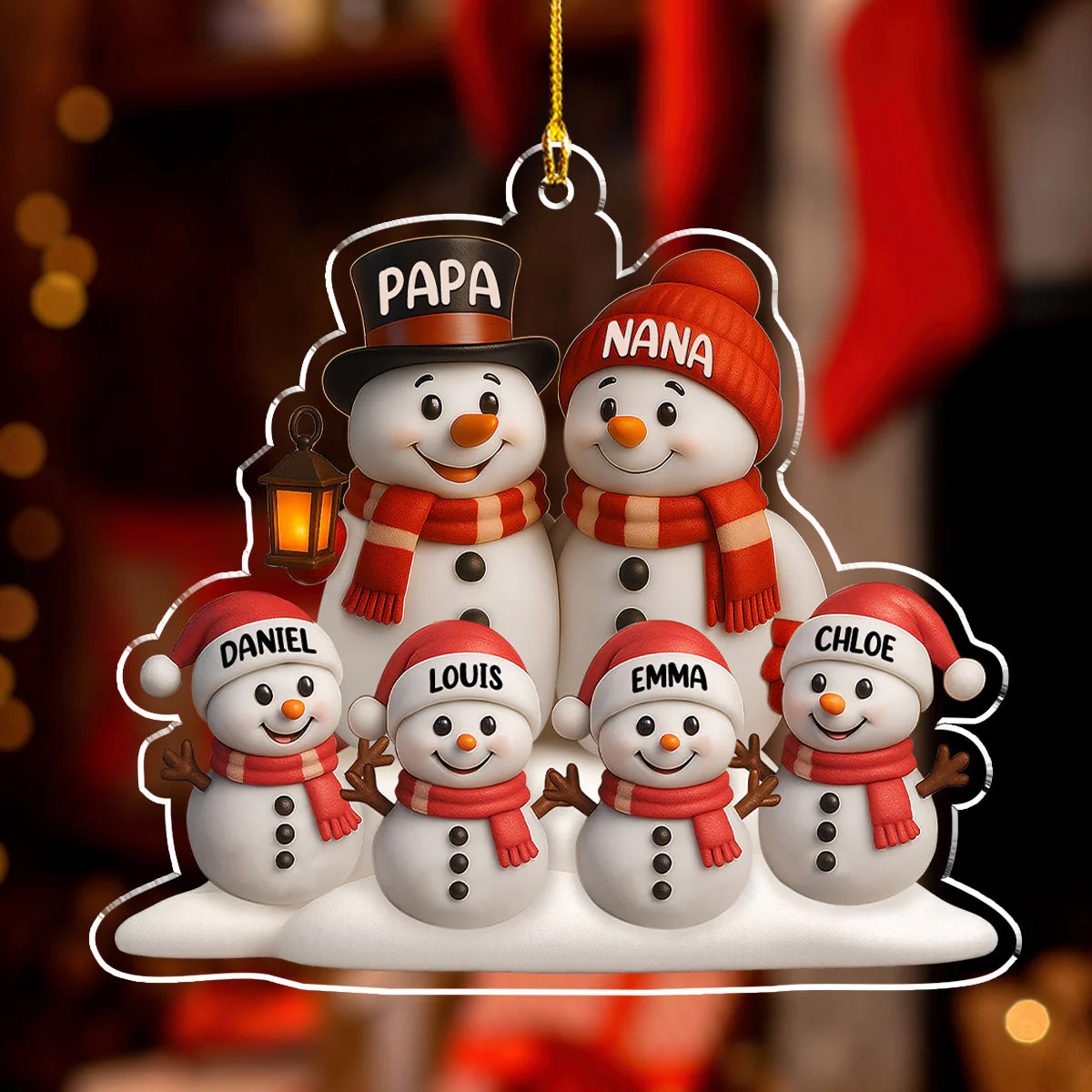 Love From Grandparents - Personalized Custom Acrylic Ornament - Image 2