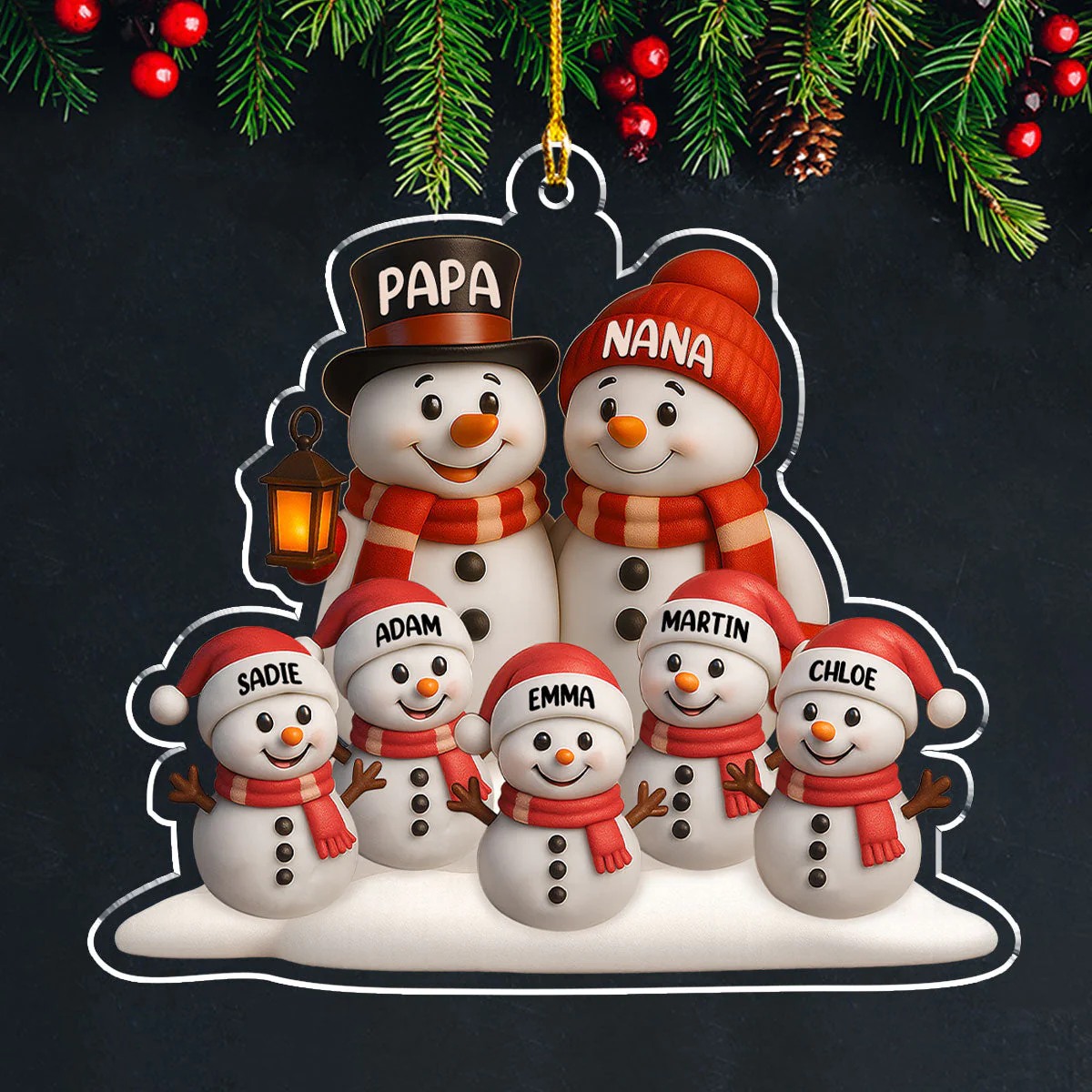 Love From Grandparents - Personalized Custom Acrylic Ornament - Image 3