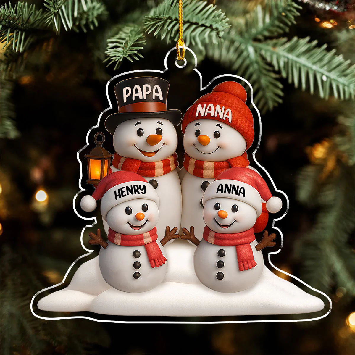 Love From Grandparents - Personalized Custom Acrylic Ornament - Image 4