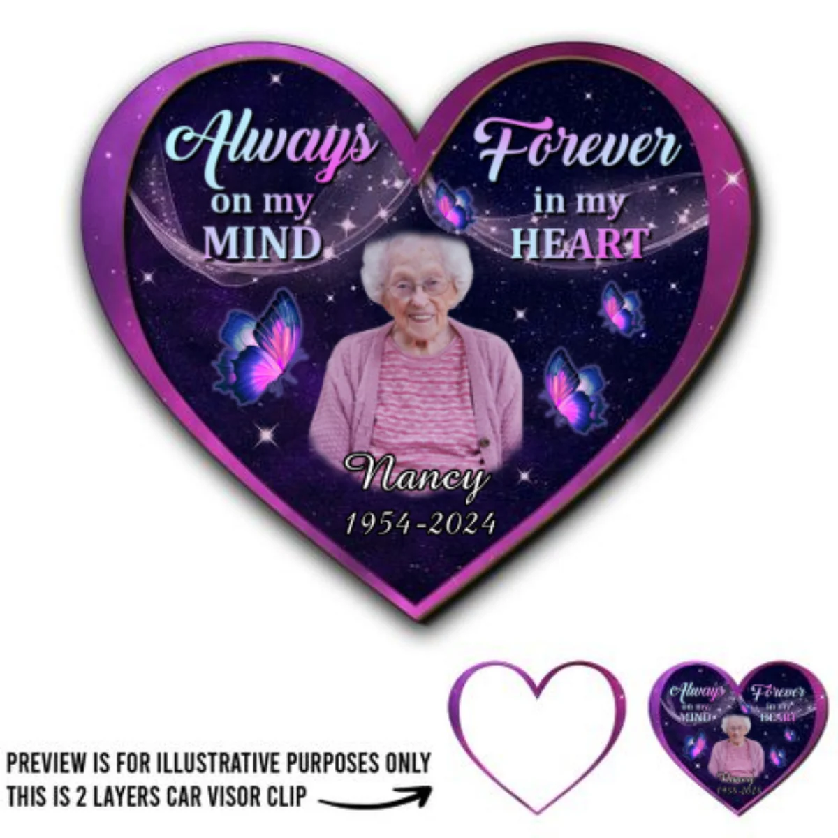 Love From Heaven - Personalized Custom Car Visor Clip - Image 7