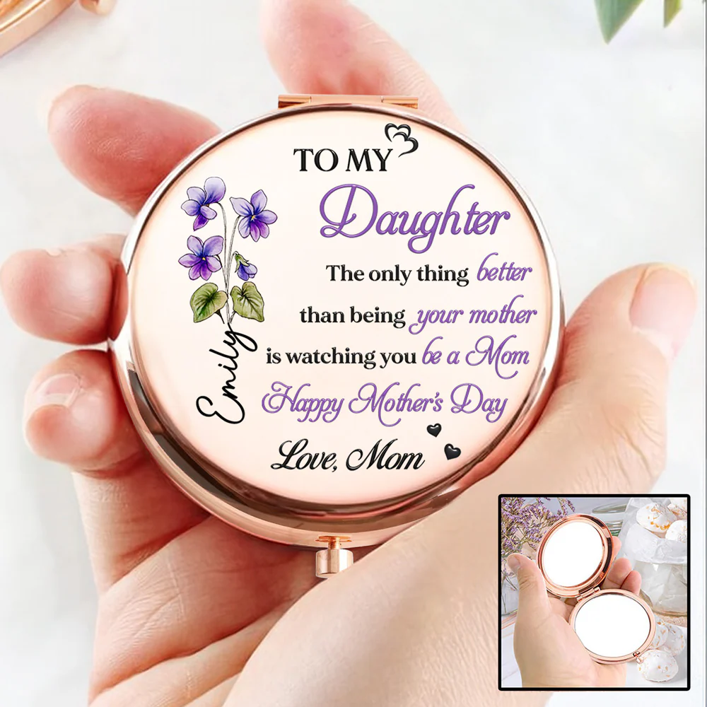 Love From Mom Mum - Personalized Custom 3D Effect Compact Mirror