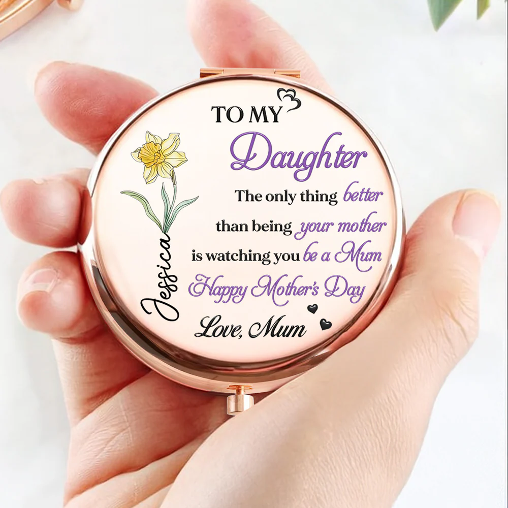 Love From Mom Mum - Personalized Custom 3D Effect Compact Mirror - Image 3