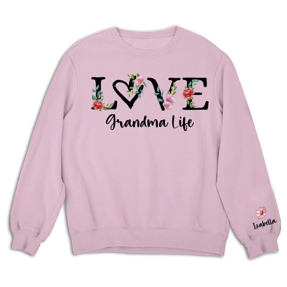 Love Grandma Life Birth Month Flowers - Personalized Custom Sweatshirt - Image 8