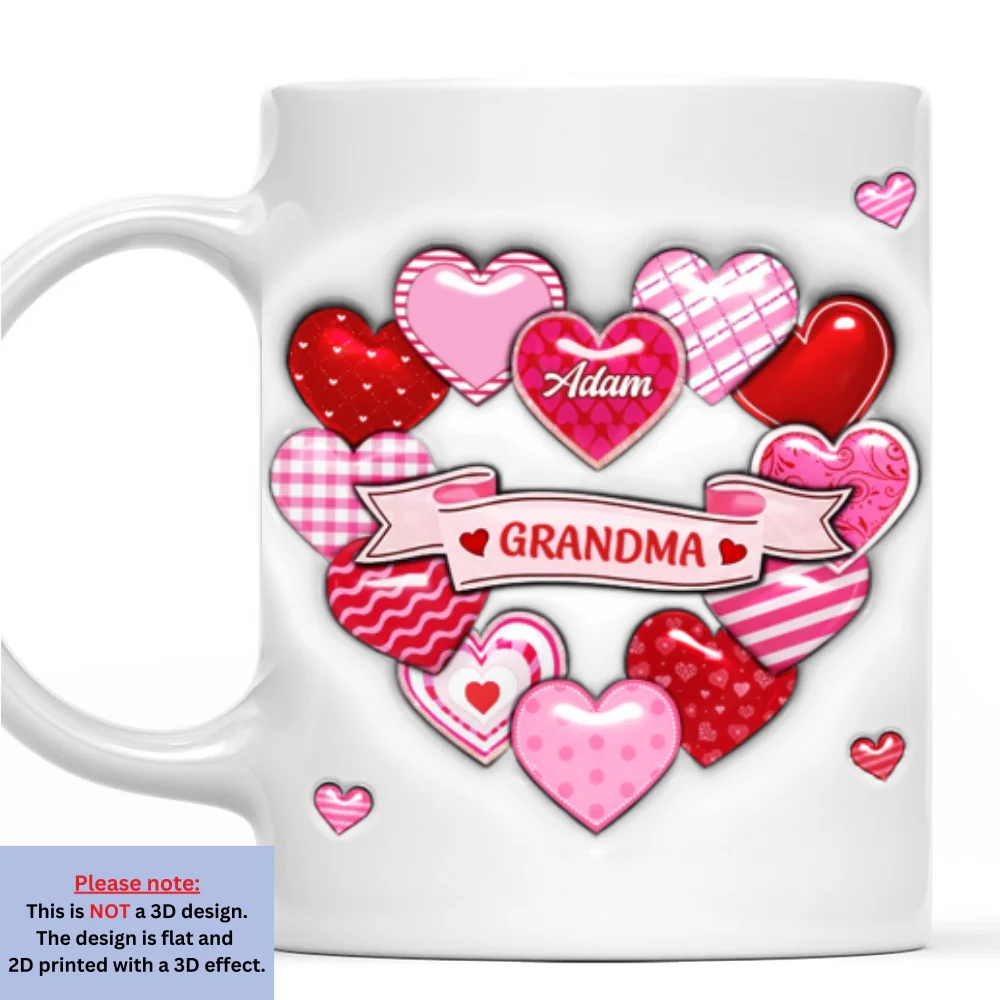 Love Grows Here Grandma - Personalized Custom 3D Inflated Effect Mug - Image 7