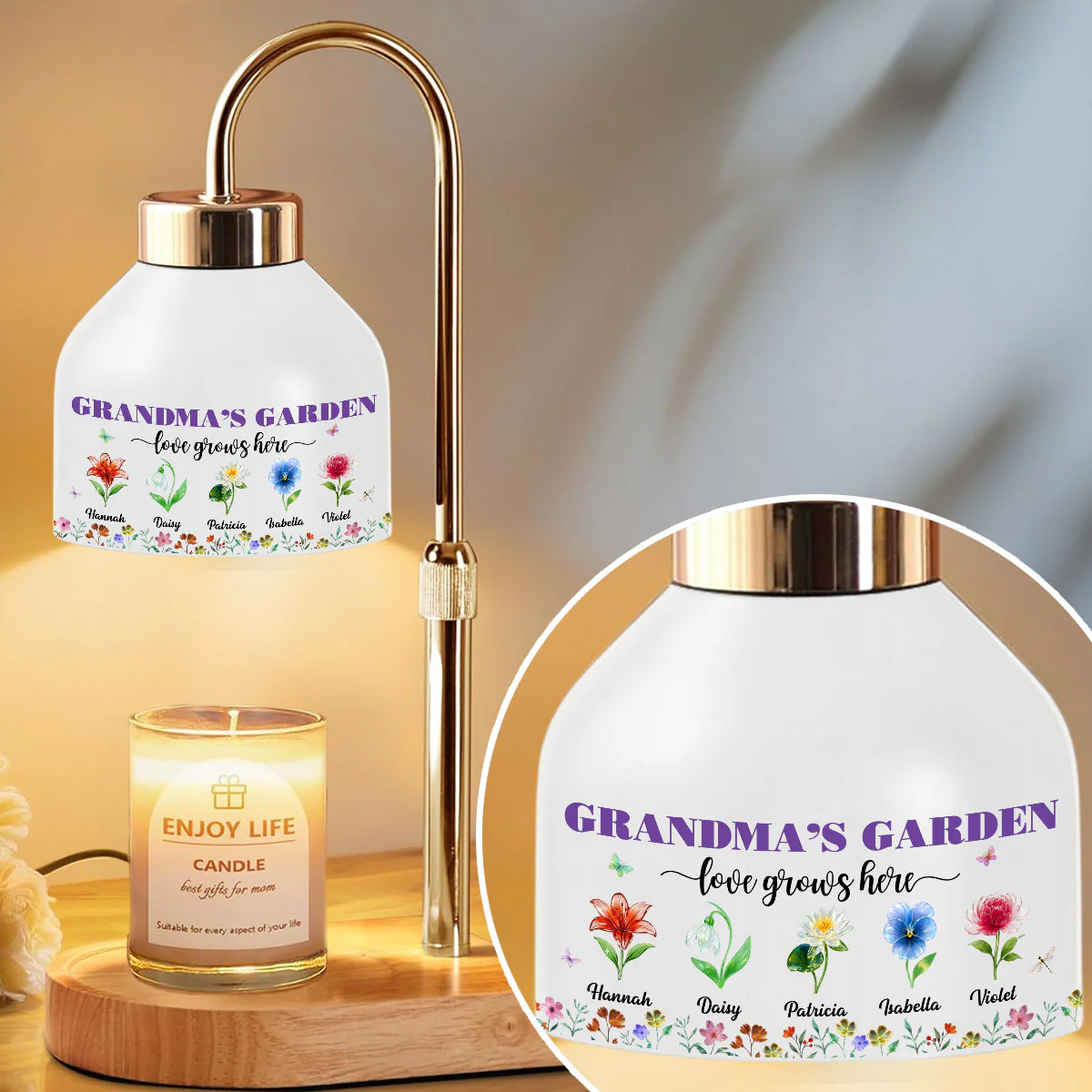 Love Grows Here - Personalized Custom Candle Warmer Lamp