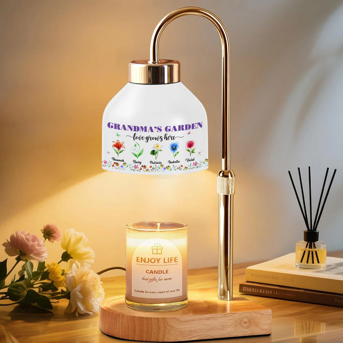 Love Grows Here - Personalized Custom Candle Warmer Lamp - Image 3