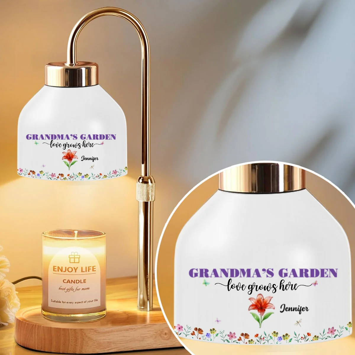 Love Grows Here - Personalized Custom Candle Warmer Lamp - Image 7