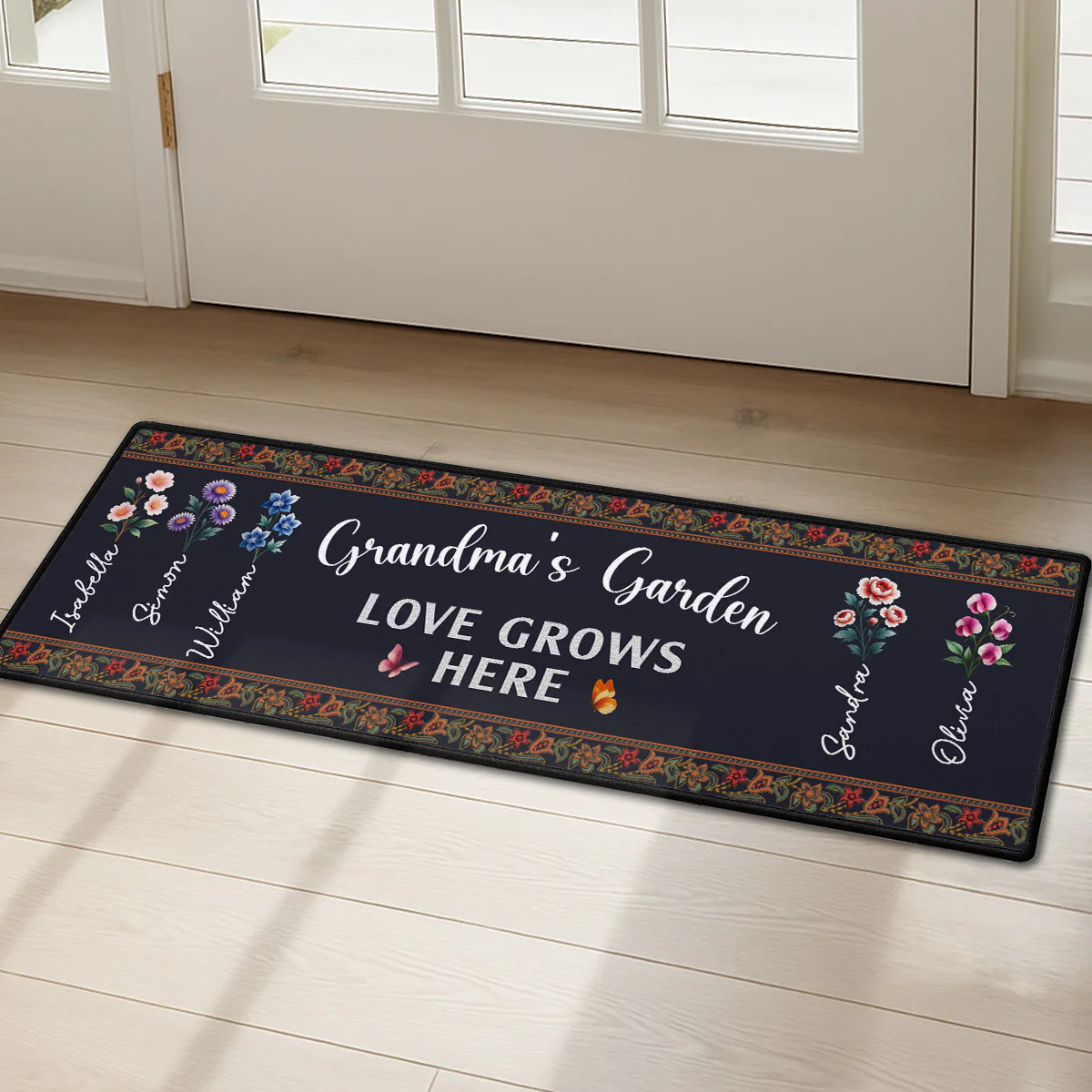 Love Grows Here - Personalized Custom Runner Rug