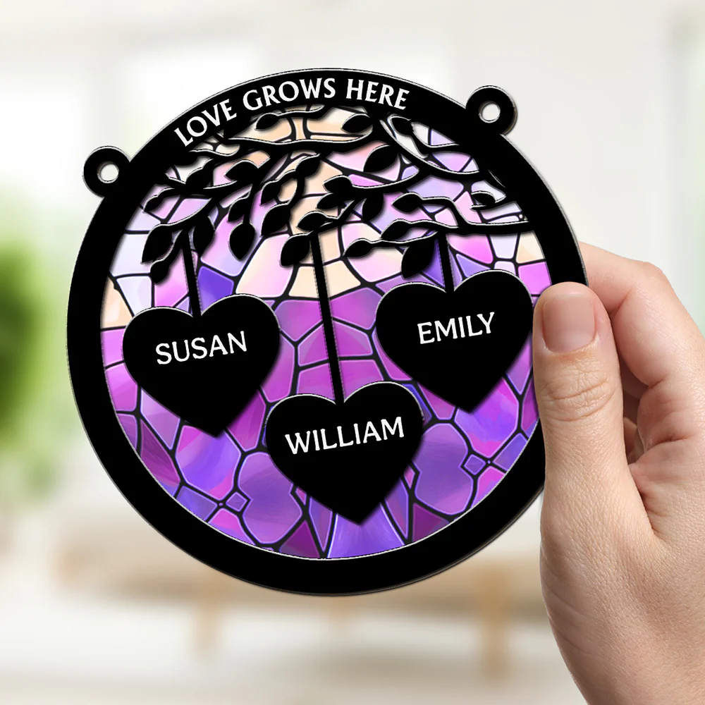 Love Grows Here - Personalized Custom Suncatcher - Image 2