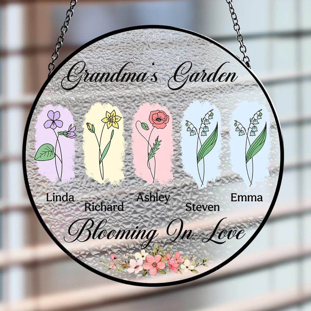 Love Grows Here - Personalized Custom Window Hanging Suncatcher - Image 4