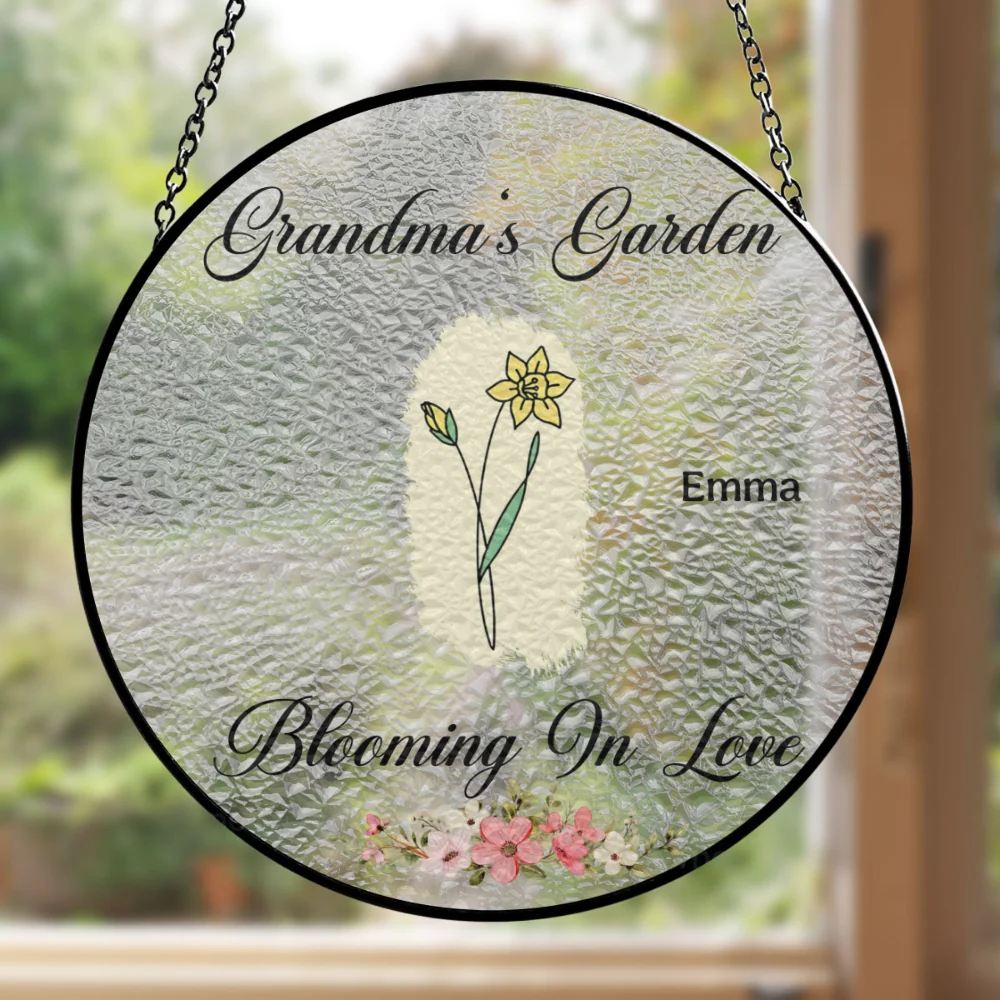 Love Grows Here - Personalized Custom Window Hanging Suncatcher - Image 5