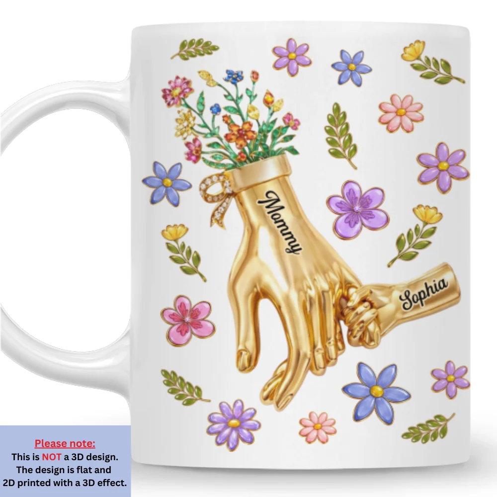 Love Grows In Mommy Arms - Personalized Custom 3D Inflated Effect Mug - Image 6
