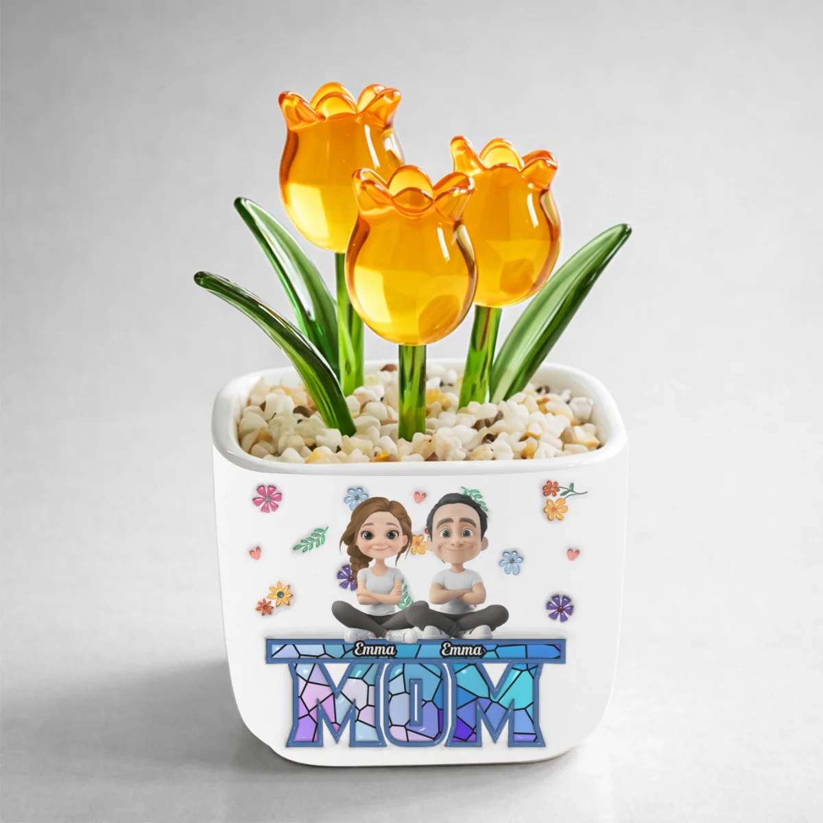 Love Grows Into Family - Personalized Custom Glass Everlasting Tulips - Image 10