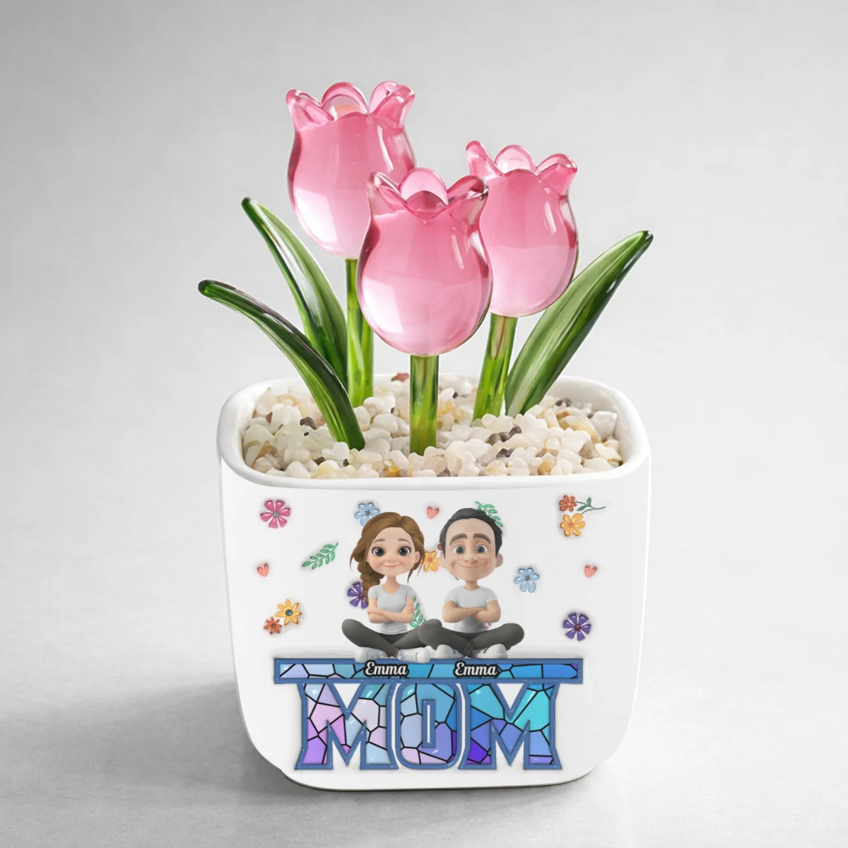 Love Grows Into Family - Personalized Custom Glass Everlasting Tulips - Image 8