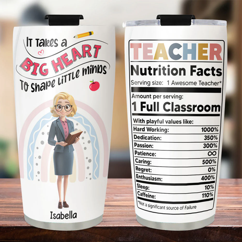 Love Grows Little Minds - Personalized Custom Tumbler - Image 2