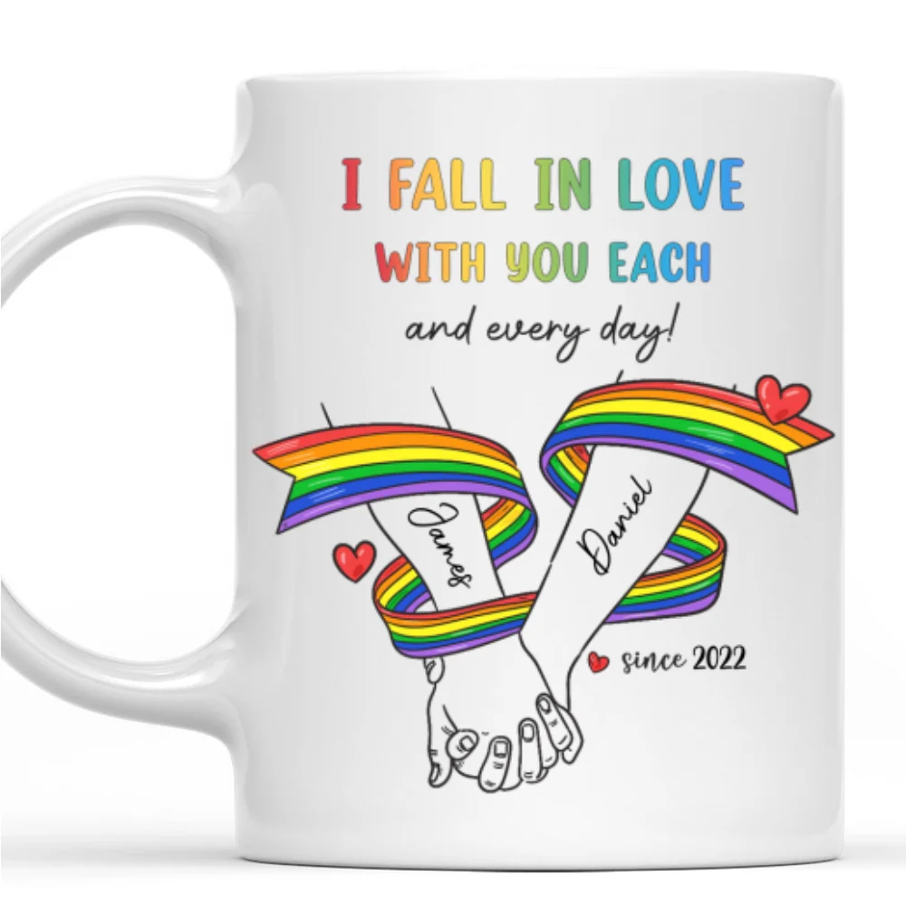 Love Grows Stronger Each Day - Personalized Custom Coffee Mug - Image 10
