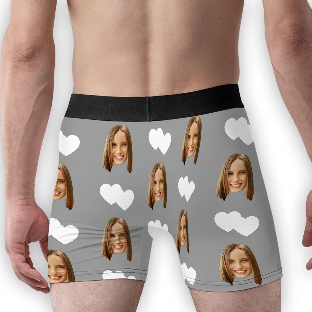 Love Heart - Personalized Photo Men's Boxer Briefs - Image 3