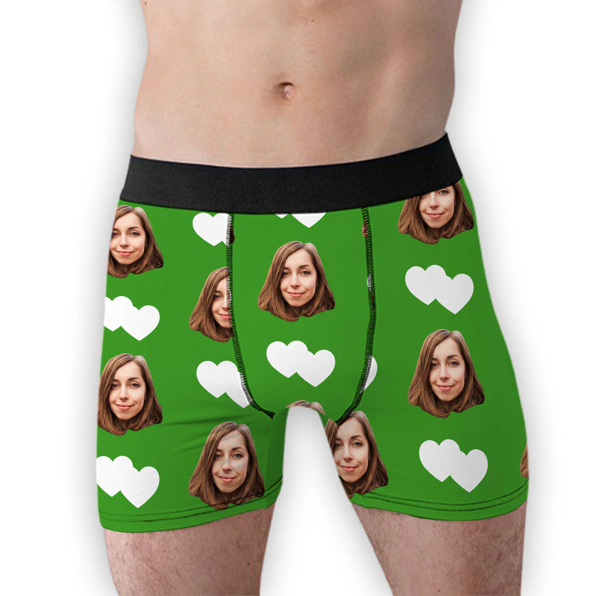 Love Heart - Personalized Photo Men's Boxer Briefs - Image 5