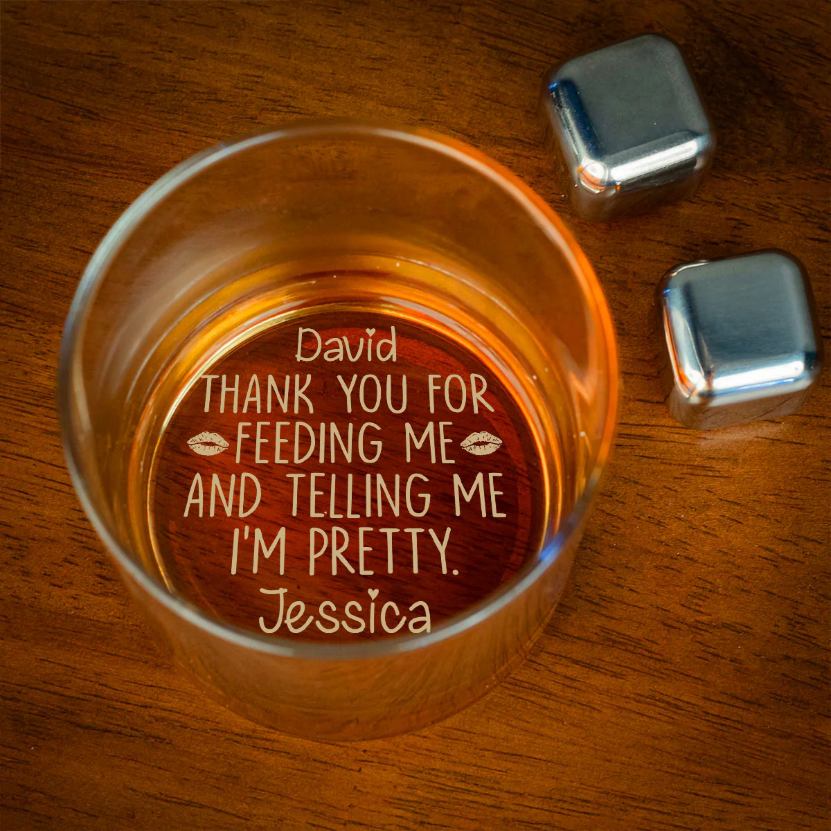 Love Is Being With You - Personalized Custom Engraved Whiskey Glass - Image 2