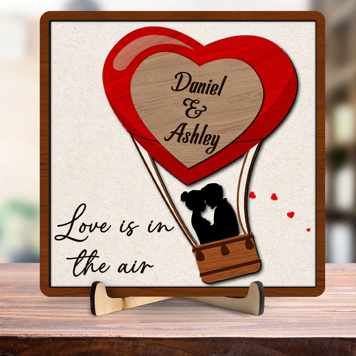 Love Is In The Air - Personalized Custom Wooden Plaque - Image 4