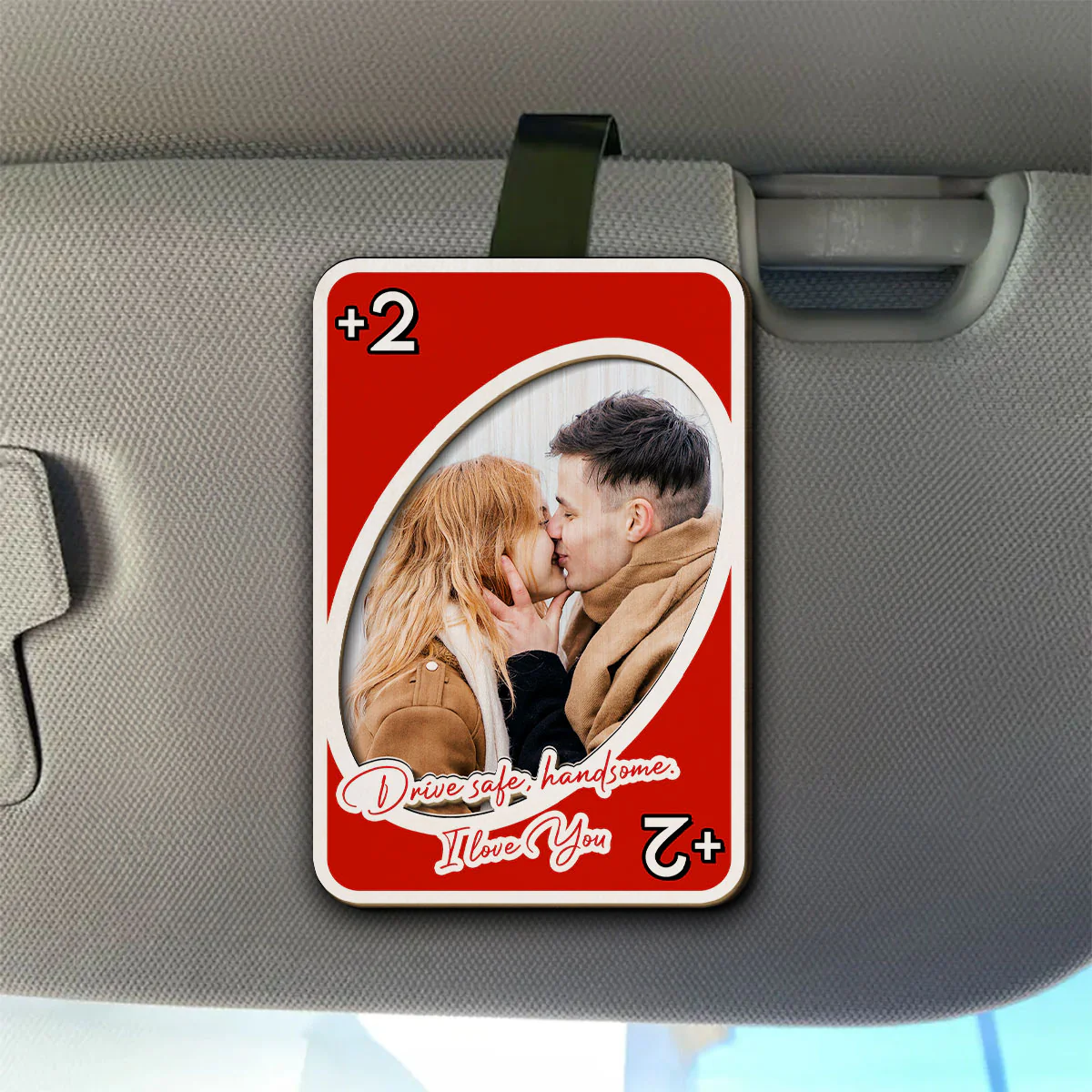 Love Is The Winning Hand - Personalized Custom Car Visor Clip