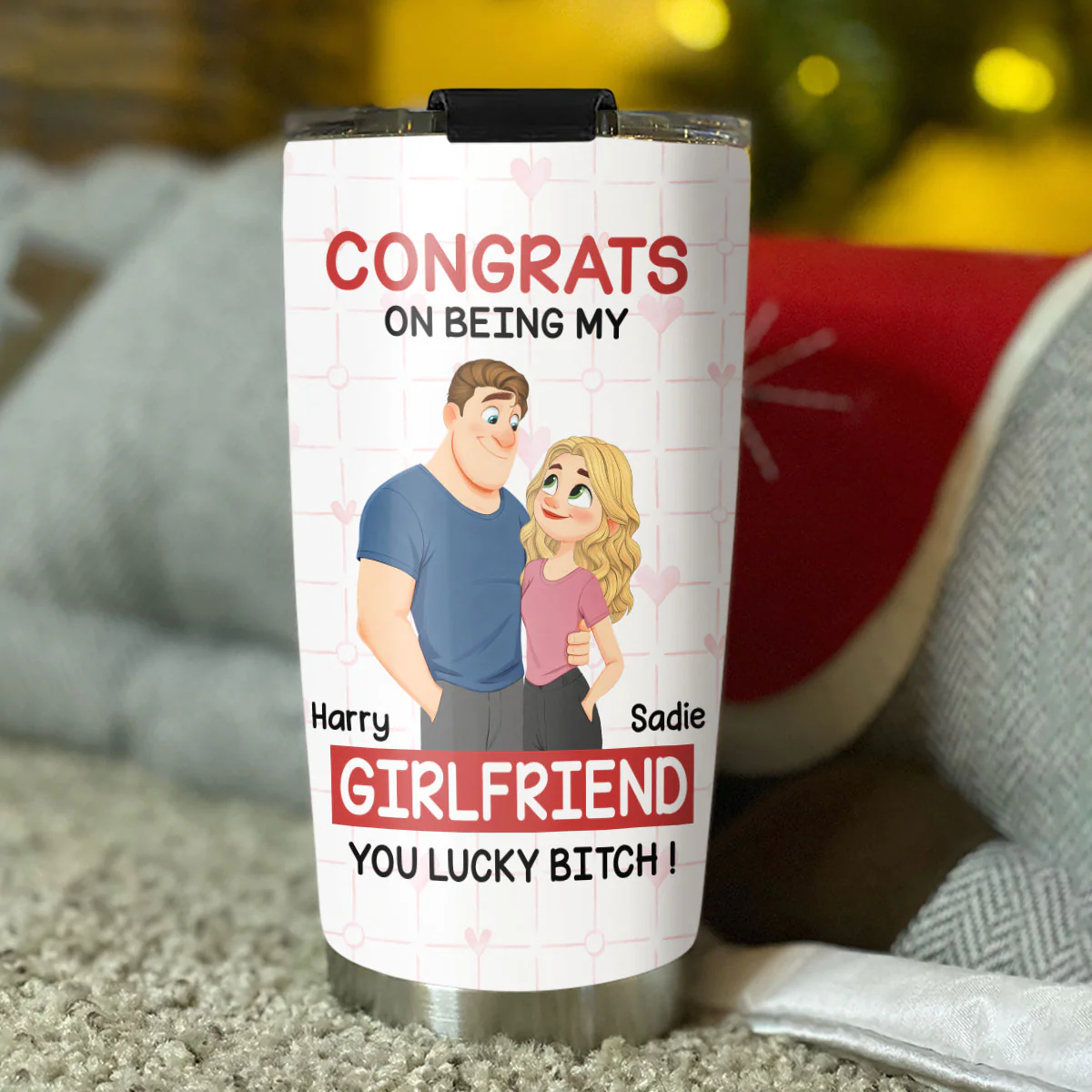 Love Is You 2 - Personalized Custom Tumbler - Image 3