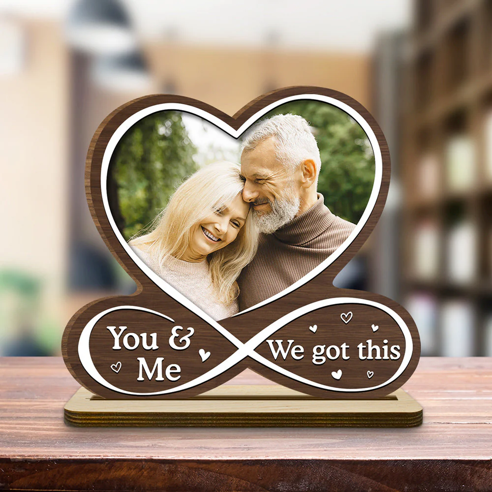 Love Is You - Personalized Custom 2-Layer Wood Plaque With Flat Base - Image 4