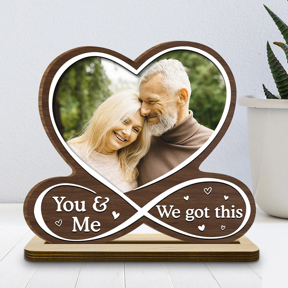 Love Is You - Personalized Custom 2-Layer Wood Plaque With Flat Base - Image 5