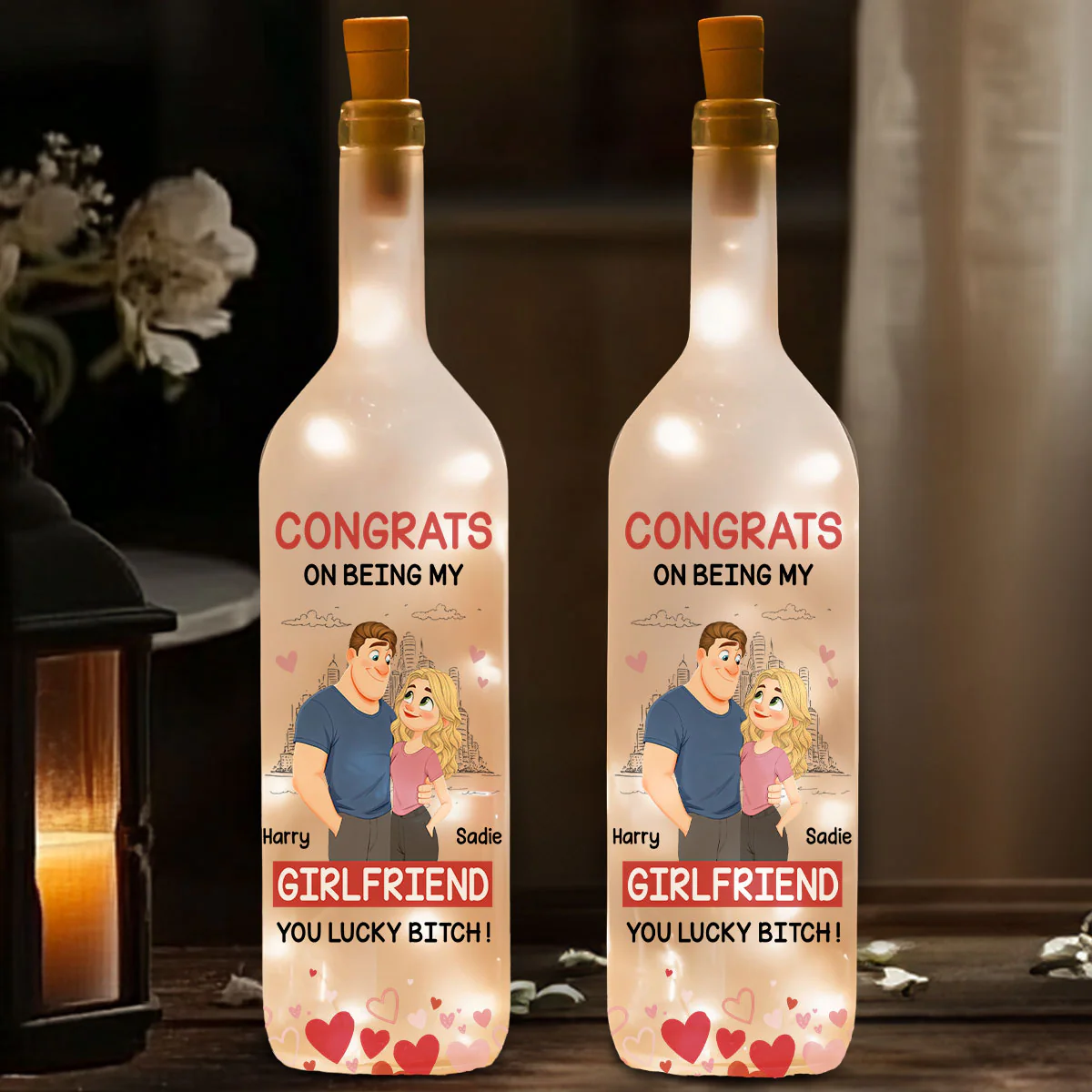 Love Is You - Personalized Custom Bottle Lamp - Image 4