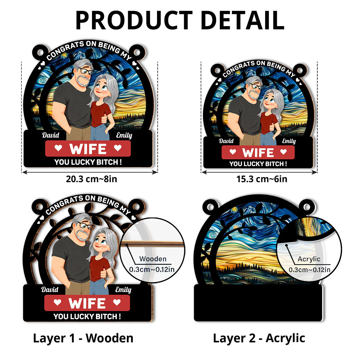 Love Is You - Personalized Custom Suncatcher - Image 5