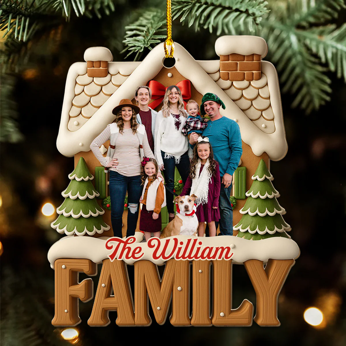 Love Lives Here This Christmas - Personalized Custom 3D Effect Wood Ornament