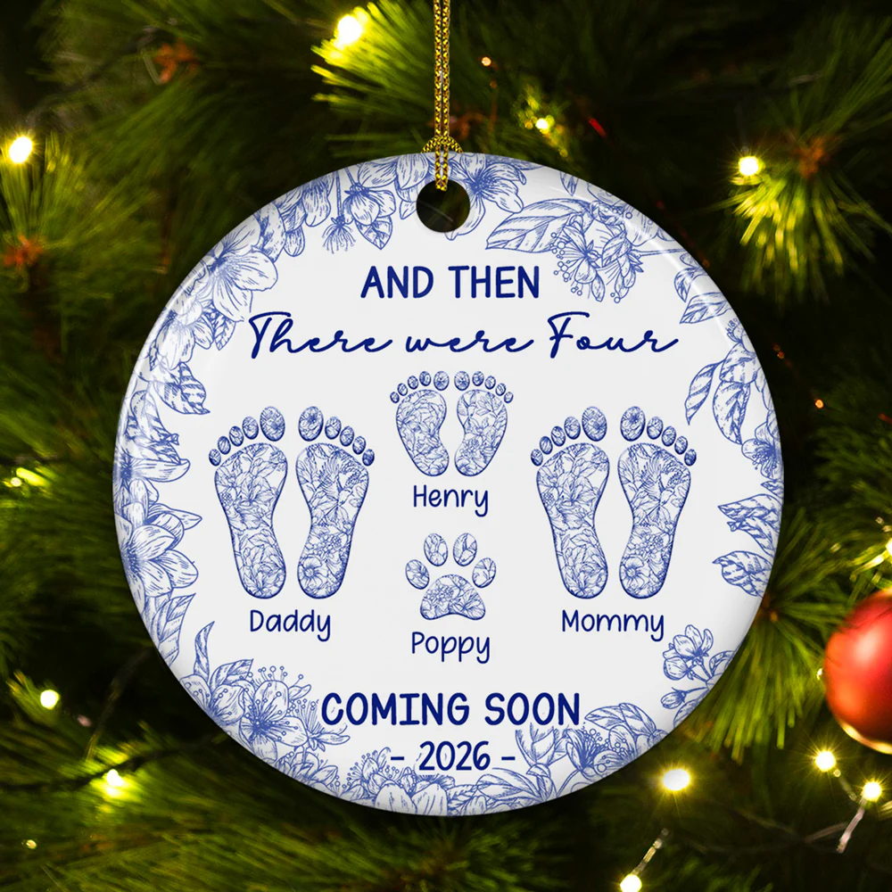 Love Makes A Family Grow - Personalized Custom Ceramic Ornament