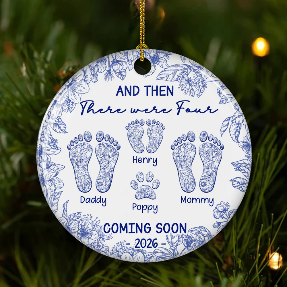 Love Makes A Family Grow - Personalized Custom Ceramic Ornament - Image 5