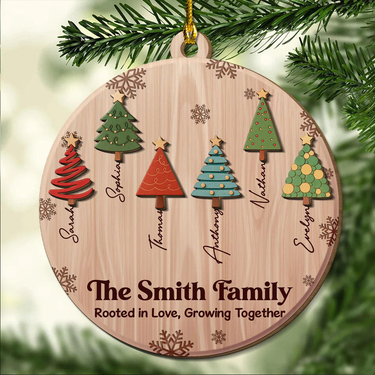 Love Makes Our Roots Strong - Personalized Custom 2-layered Wood Ornament - Image 4