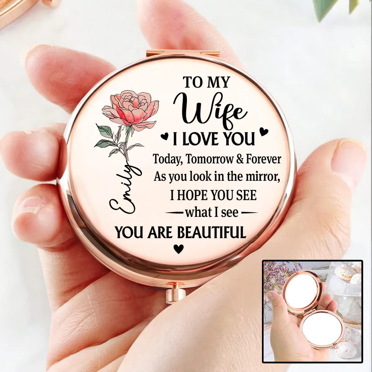 Love Makes You Shine - Personalized Custom Compact Mirror