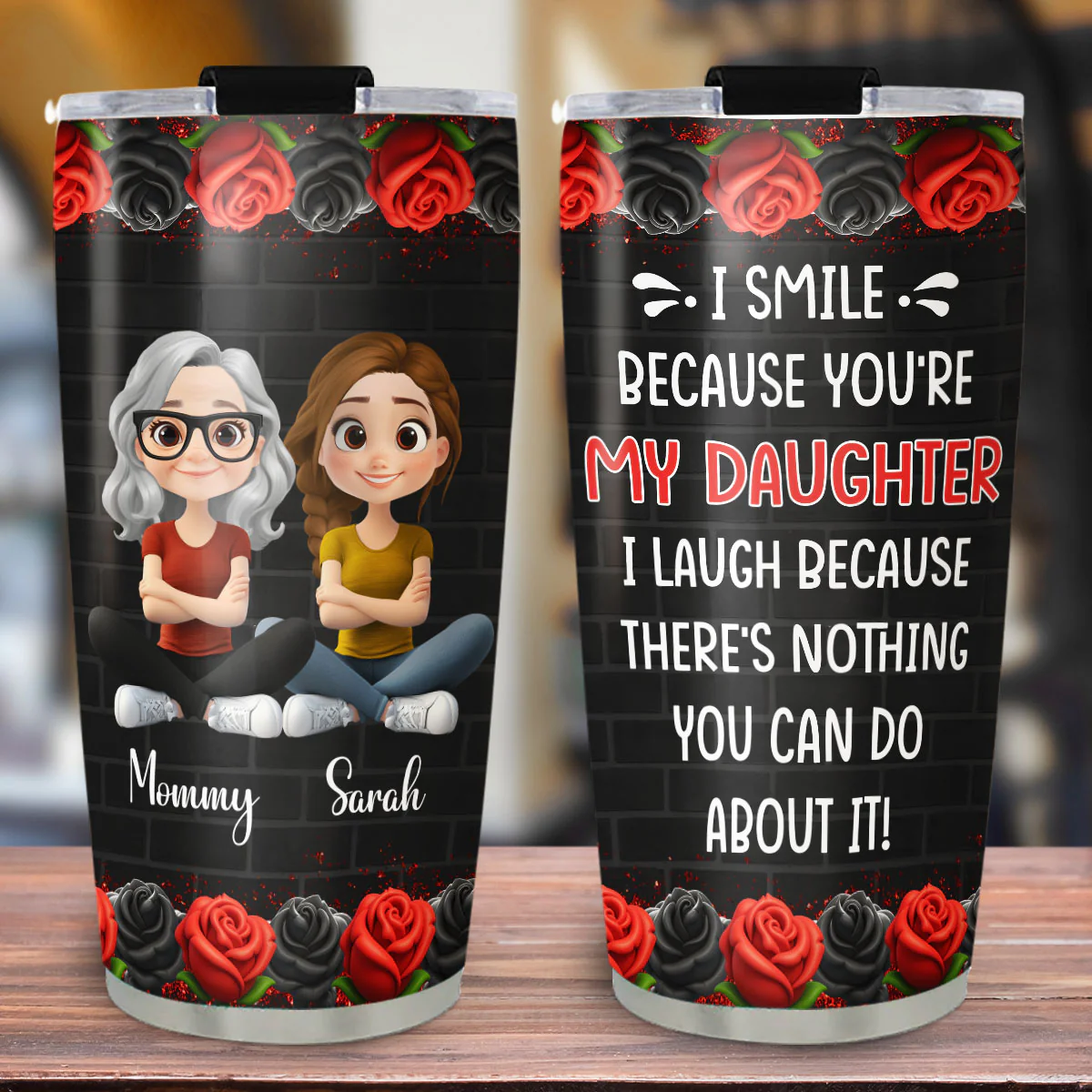 Love Mom And Daughter Never End - Personalized Custom Tumbler - Image 3