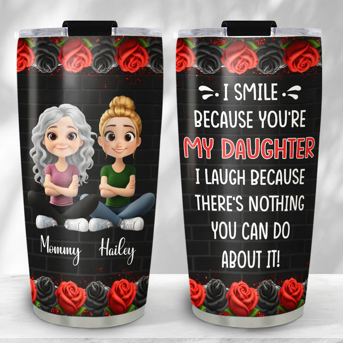 Love Mom And Daughter Never End - Personalized Custom Tumbler - Image 4