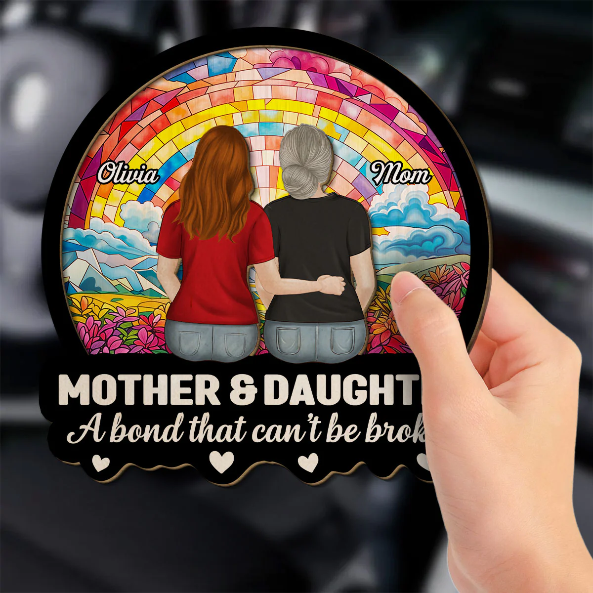 Love Mom - Personalized Custom Car Visor Clip - Image 3