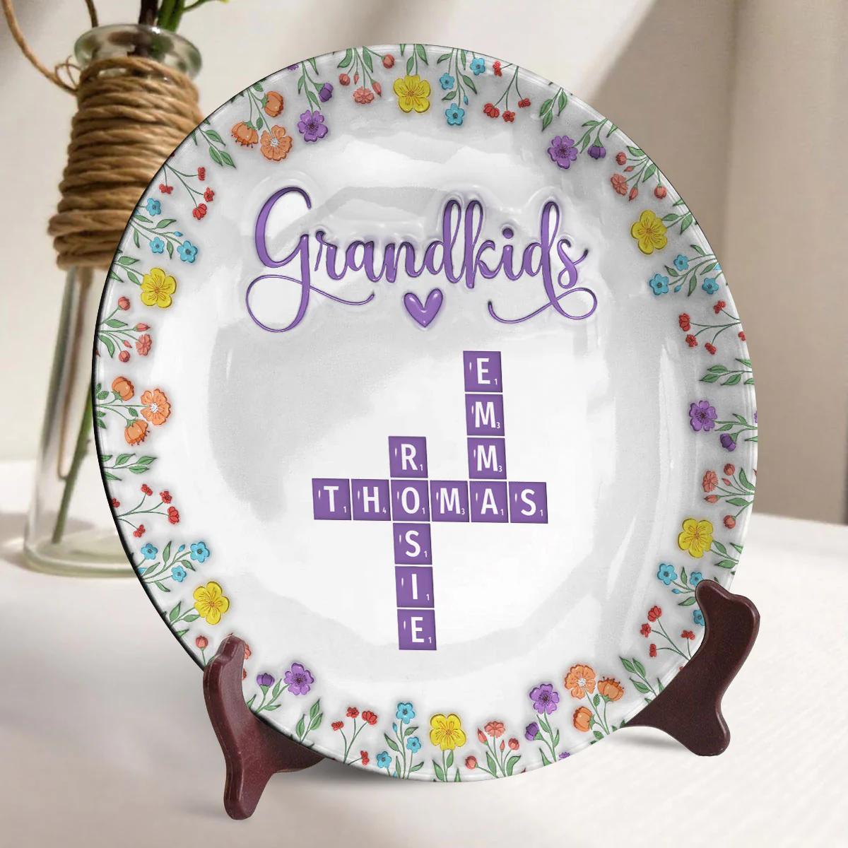 Love My Grandkids Crossword - Personalized Custom Plate - Image 2