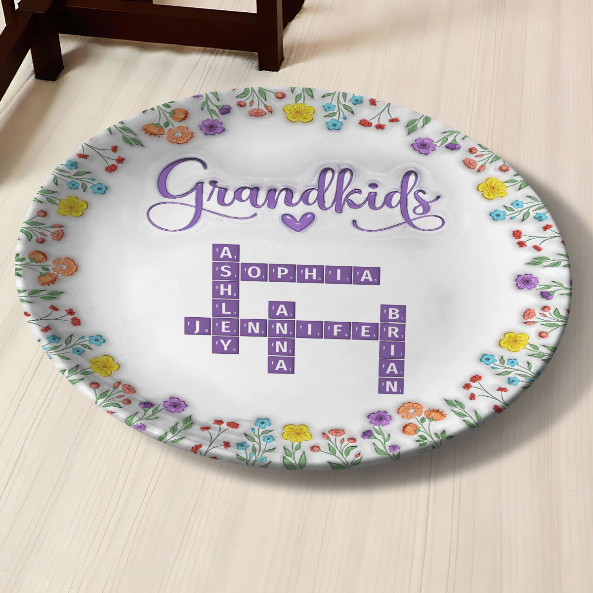 Love My Grandkids Crossword - Personalized Custom Plate - Image 4