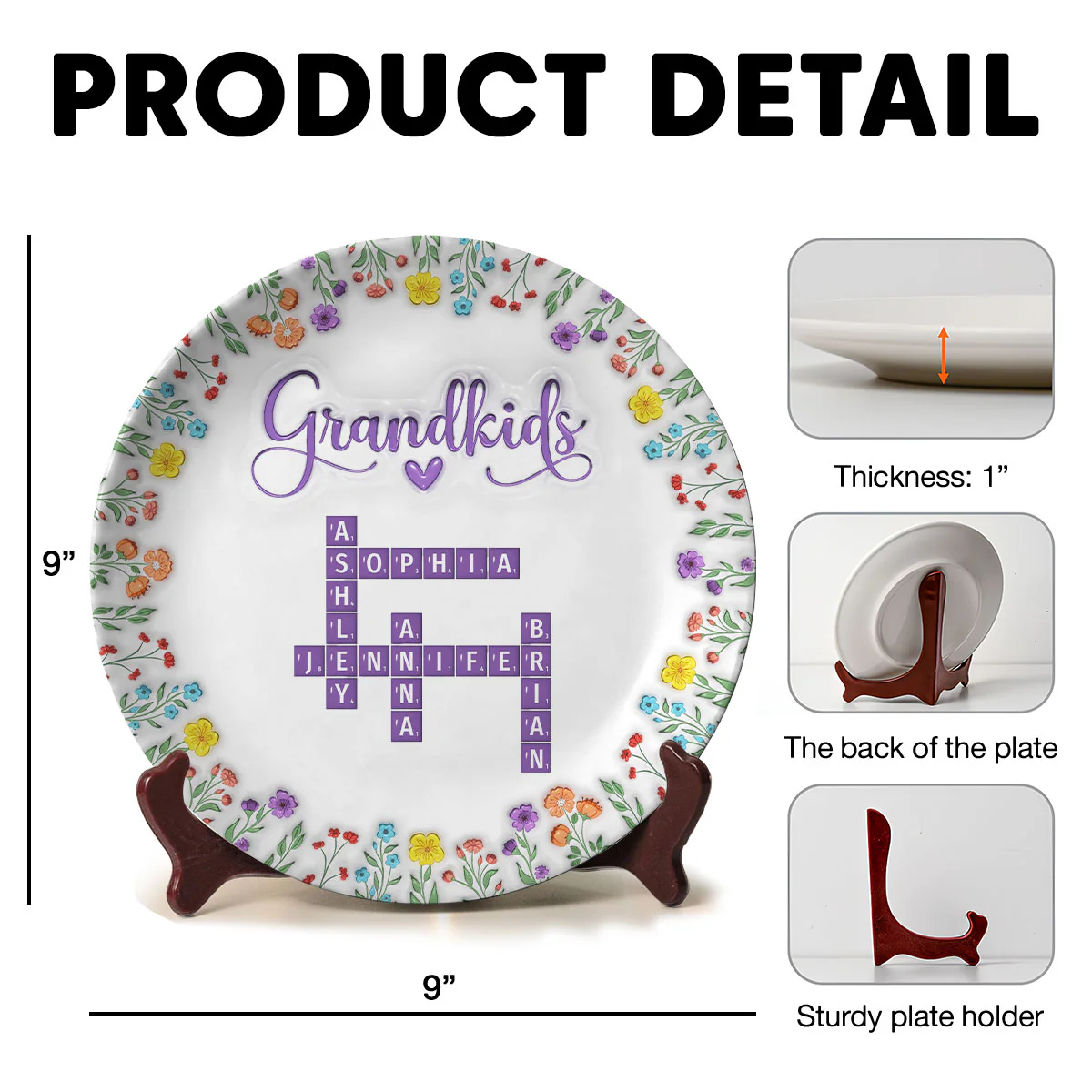 Love My Grandkids Crossword - Personalized Custom Plate - Image 5