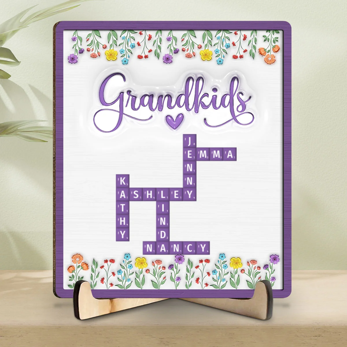 Love My Grandkids Crossword - Personalized Custom Wooden Plaque - Image 6