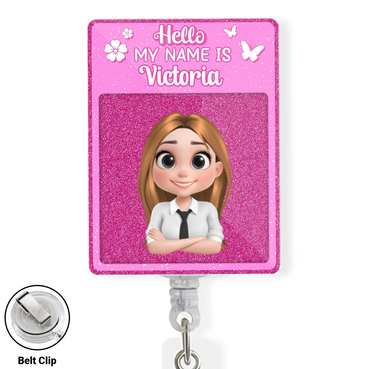 Love My Job - Personalized Custom Acrylic Badge Reel - Image 8
