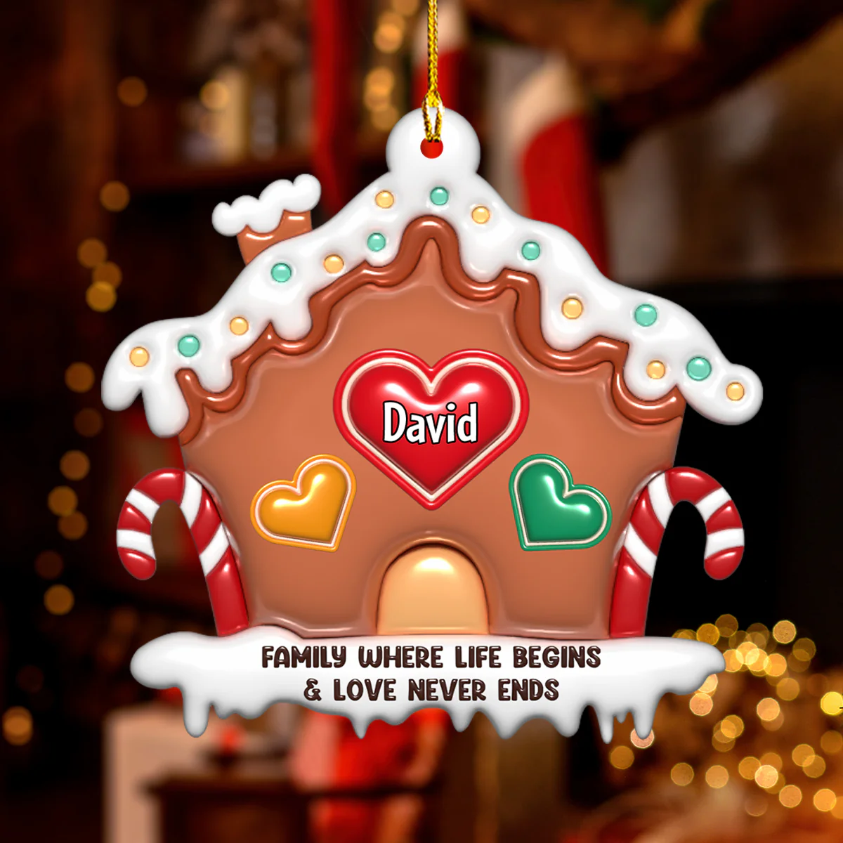 Love Never Ends - Personalized Custom 3D Inflated Effect Acrylic Ornament - Image 4