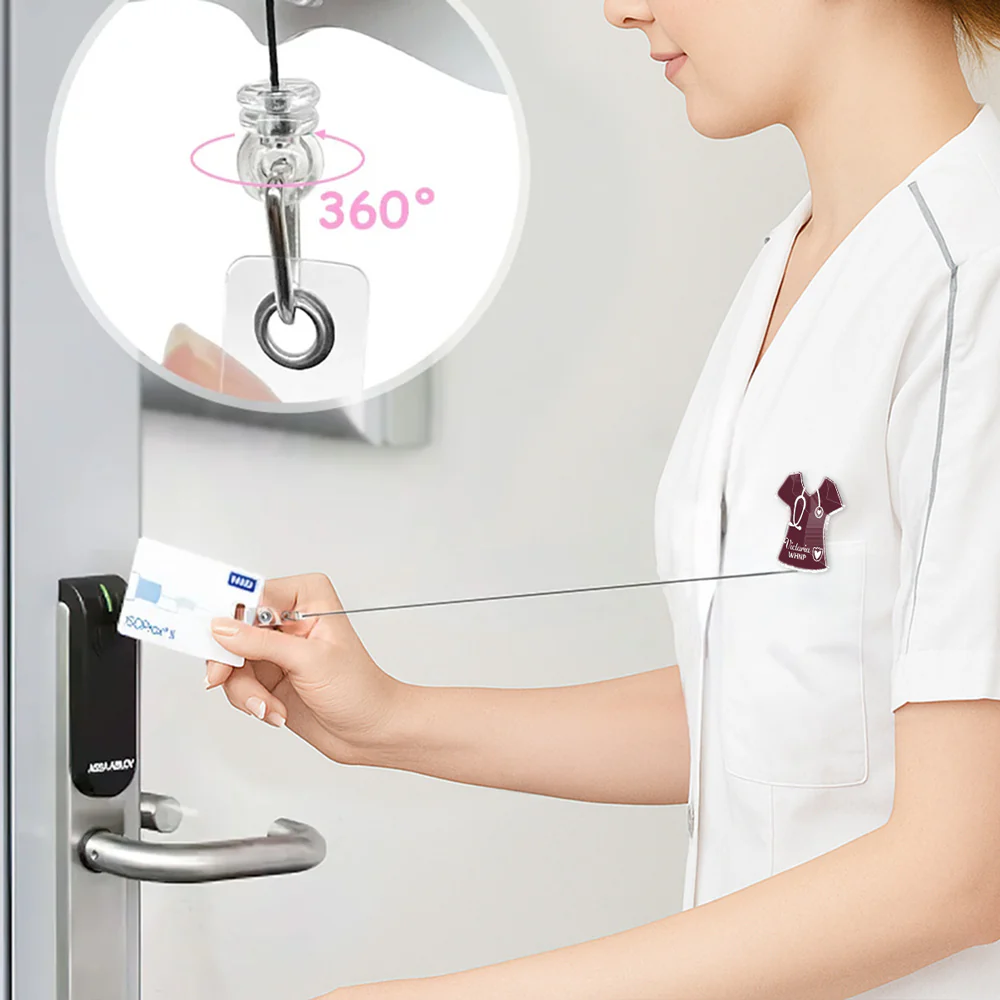 Love Nurse Life - Personalized Custom Acrylic Badge Reel - Image 3