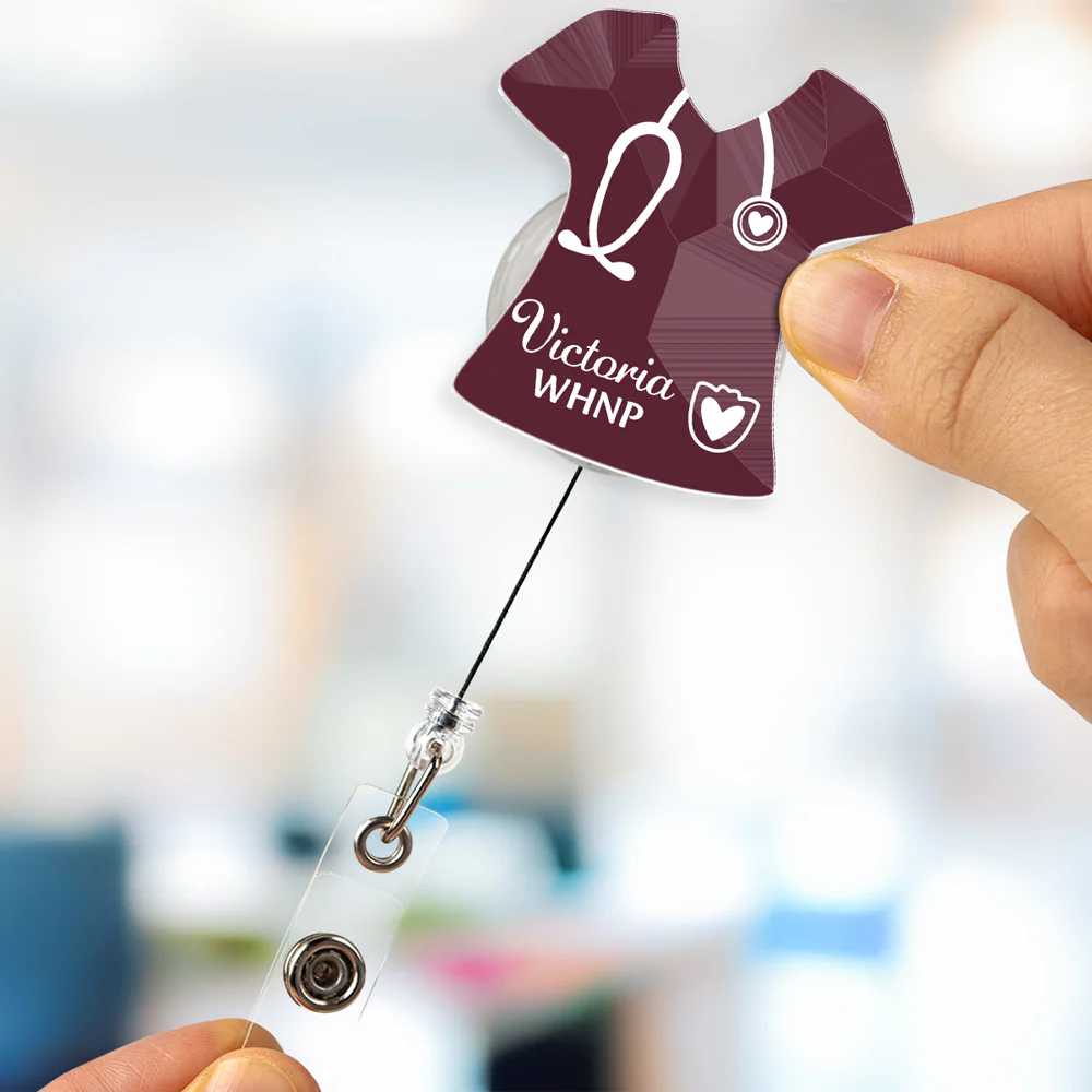 Love Nurse Life - Personalized Custom Acrylic Badge Reel - Image 5